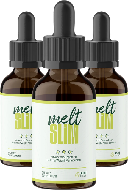 MeltSlim weight support drops, three bottles
